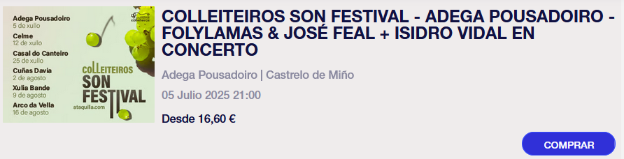 Compra a túa entrada para adega pousadoiro